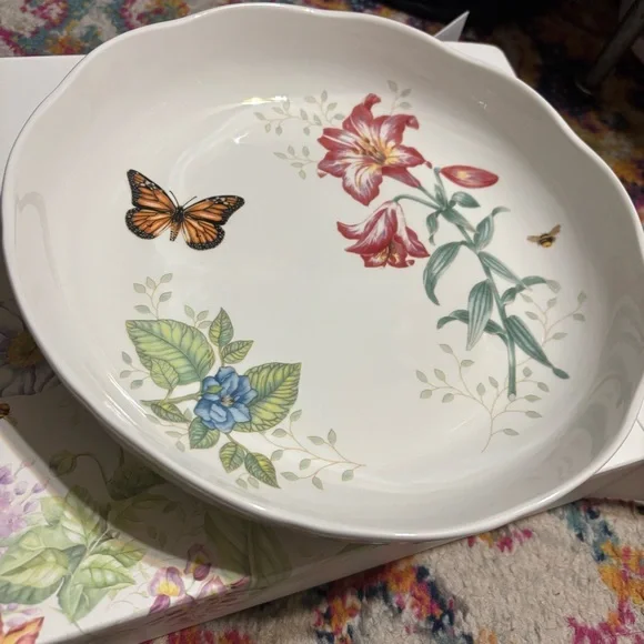 Lenox Butterfly Meadow Floral Serving Bowl - White and Multicolor - Picture 9 of 15